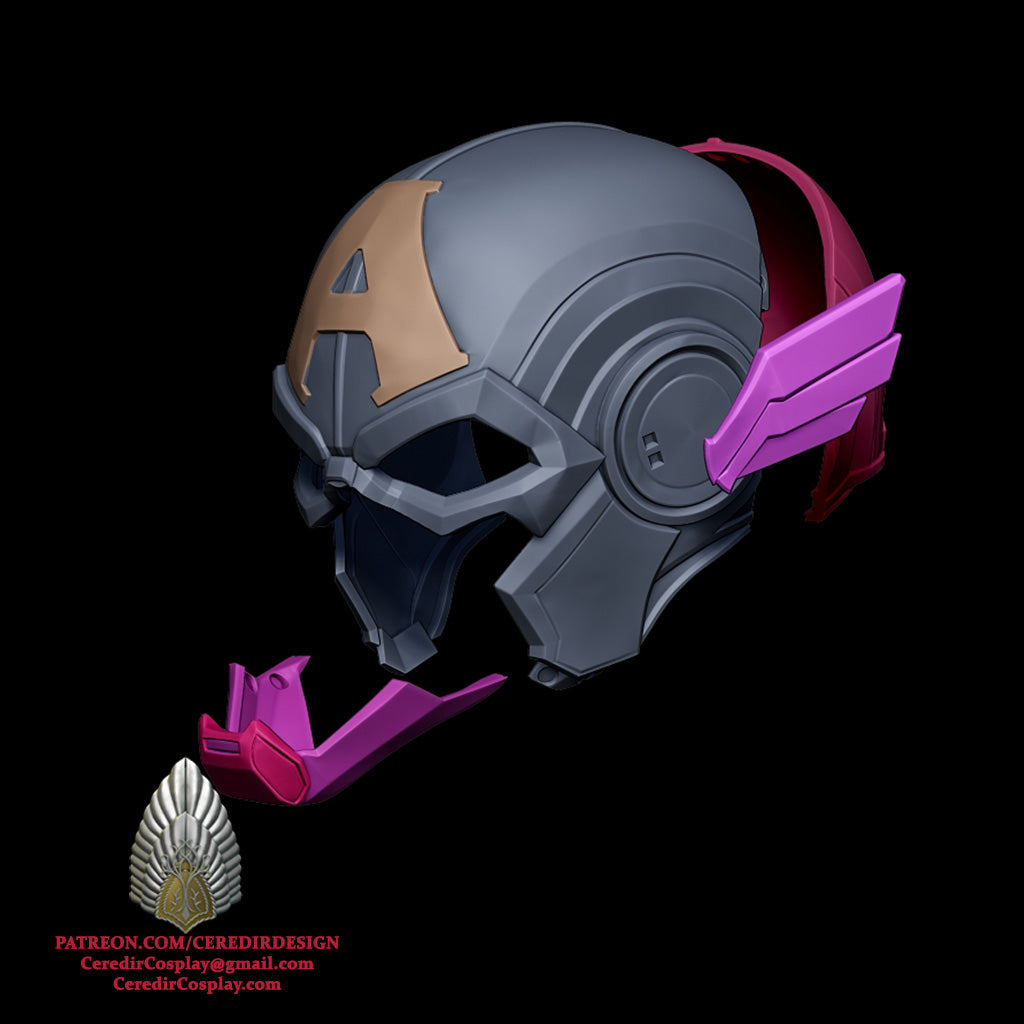 Marvel Rivals Captain America Helmet 3D DIGITAL DOWNLOAD