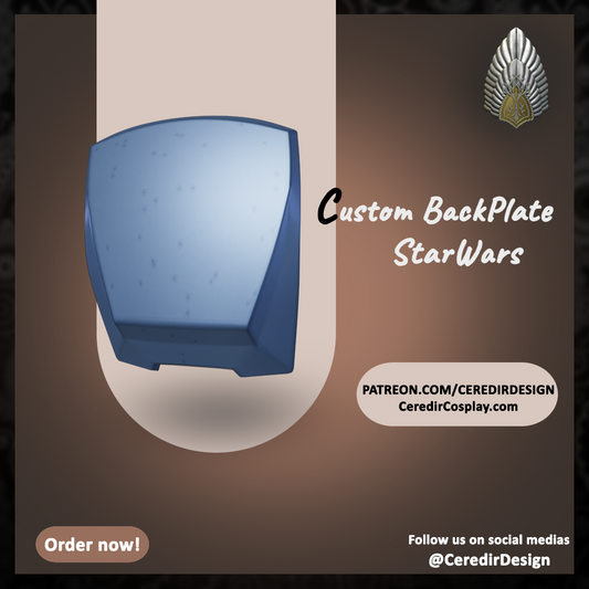Mandalorian Back Plate with Magnet Mounted Beskad 3d digital download