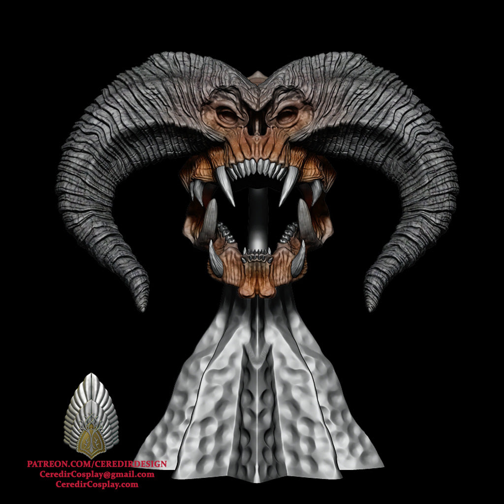 Balrog Skull lord of the rings 3D DIGITAL DOWNLOAD