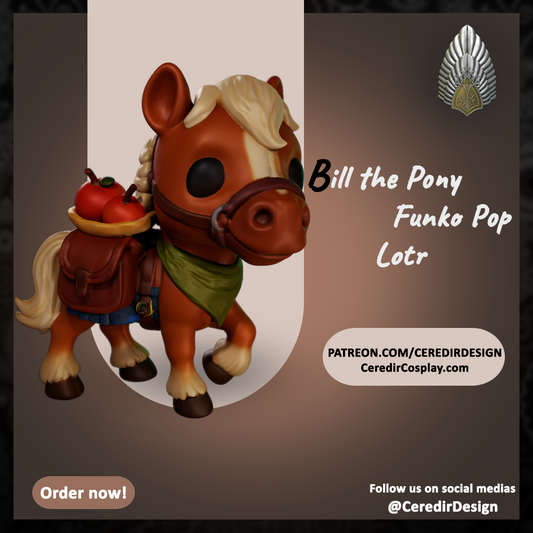 Bill The Pony Funko Inspired Lord of the rings 3d digital DL