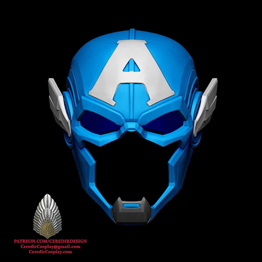 Marvel Rivals Captain America Helmet 3D DIGITAL DOWNLOAD