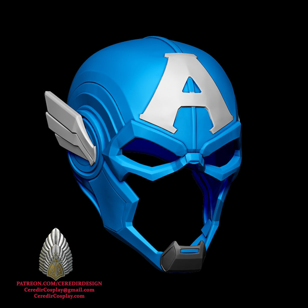 Marvel Rivals Captain America Helmet 3D DIGITAL DOWNLOAD