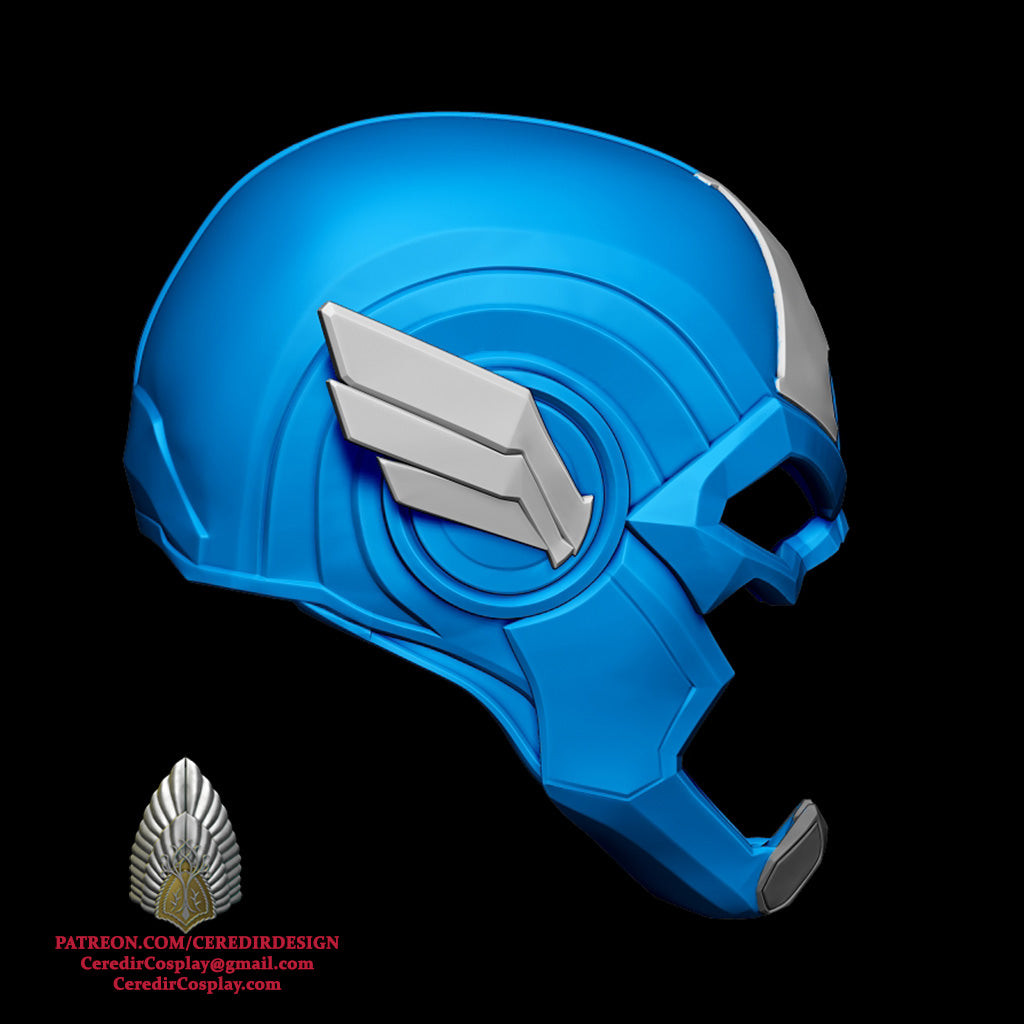 Marvel Rivals Captain America Helmet 3D DIGITAL DOWNLOAD