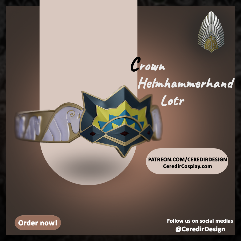 Helm Hammerhand Crown lord of the rings 3D DIGITAL DOWNLOAD