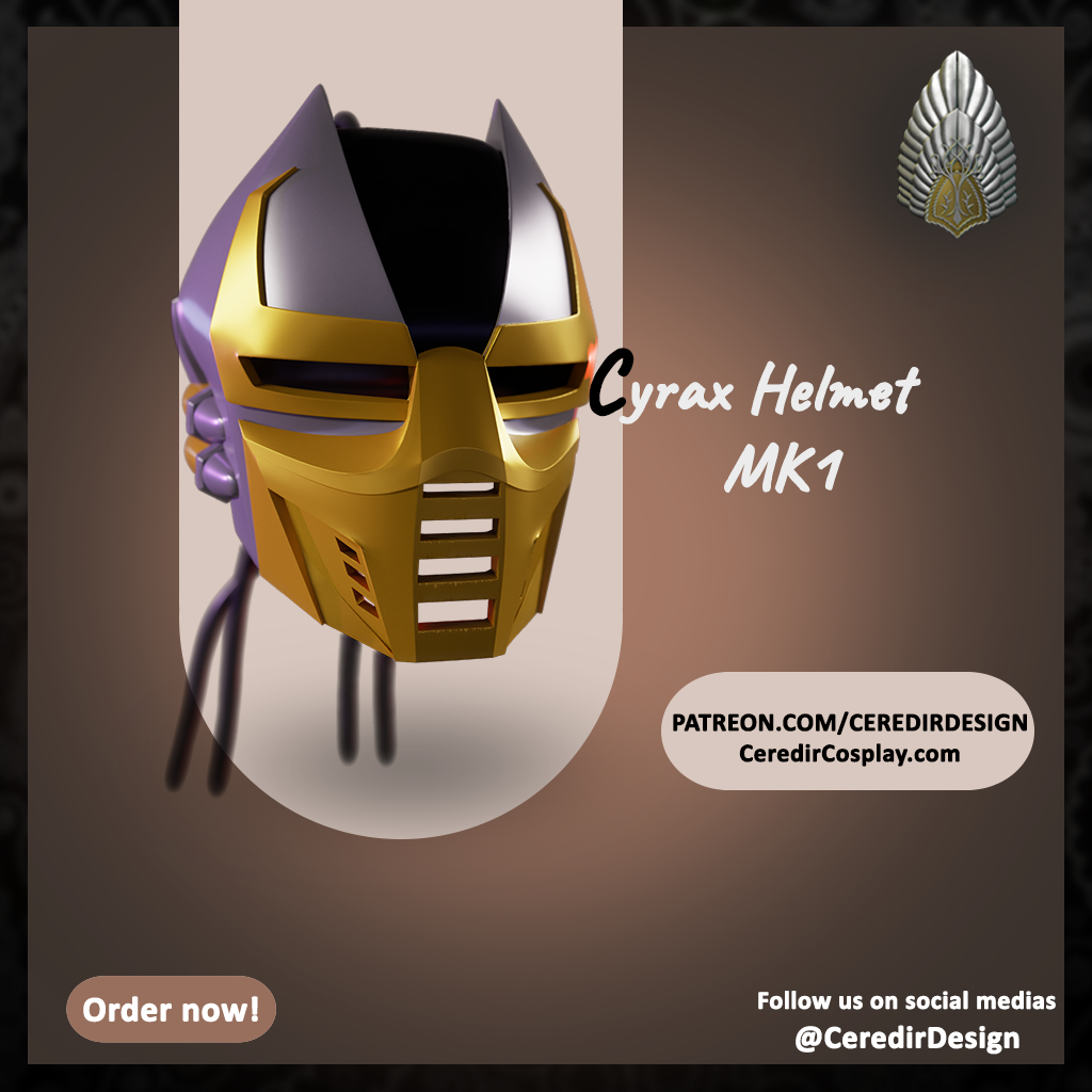 Cyrax helmet Mortal Kombat 3D DIGITAL DOWNLOAD
