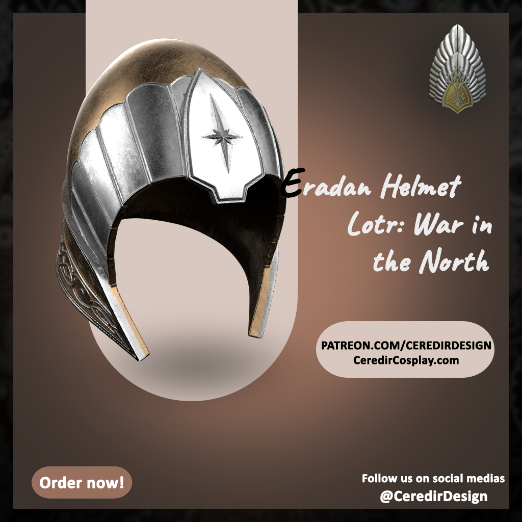 Eradan Ranger Helmet lord of the rings 3D DIGITAL DOWNLOAD
