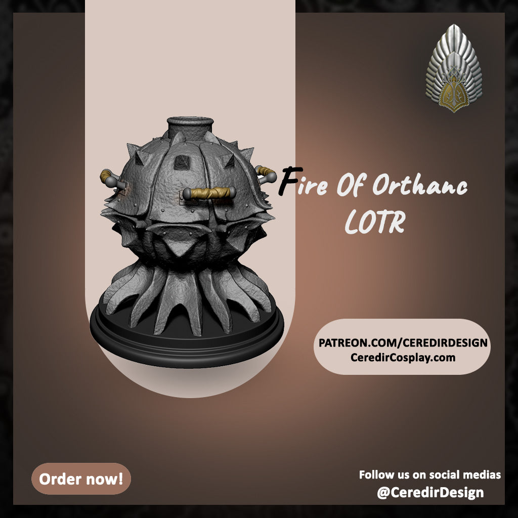 Fire of Orthanc  lord of the rings 3D DIGITAL DOWNLOAD