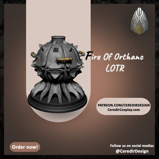Fire of Orthanc  lord of the rings 3D DIGITAL DOWNLOAD