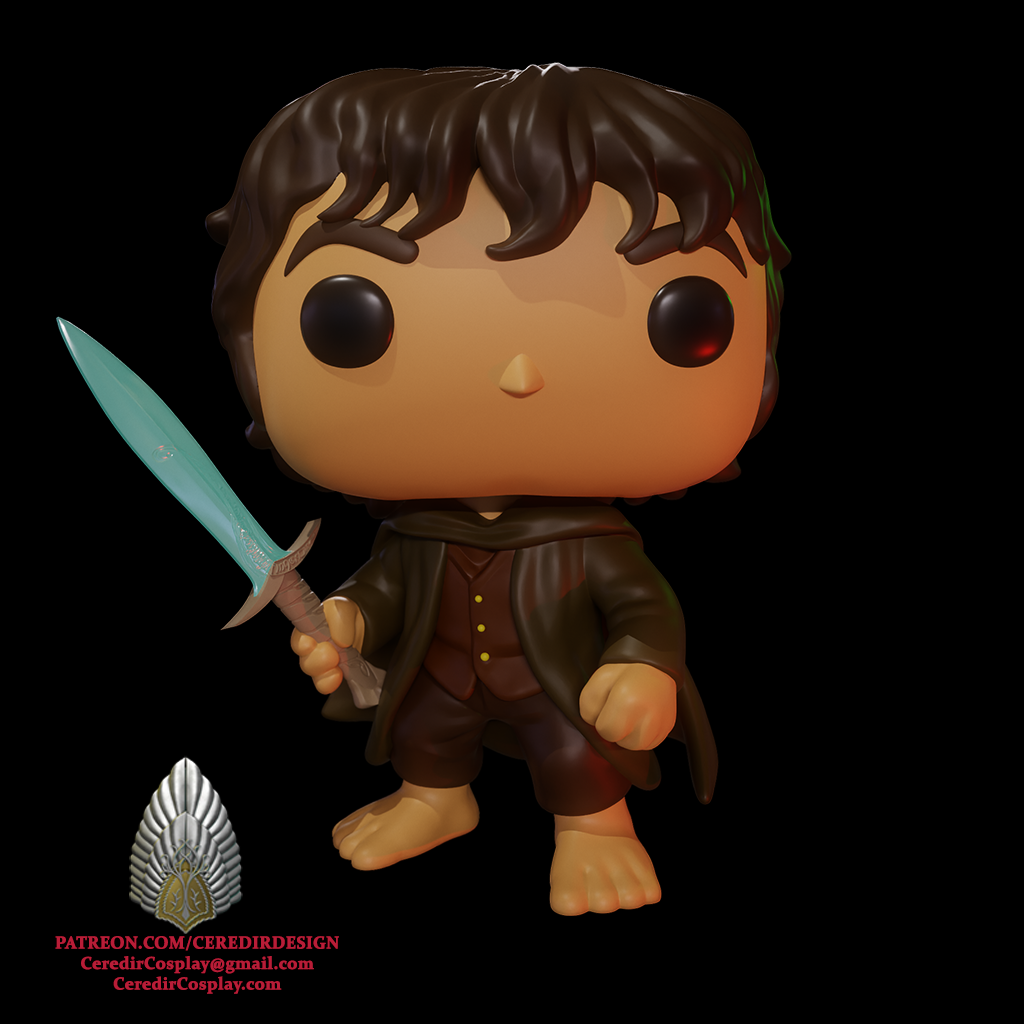 Frodo Funko Style Figurine lord of the rings 3D DIGITAL DOWNLOAD
