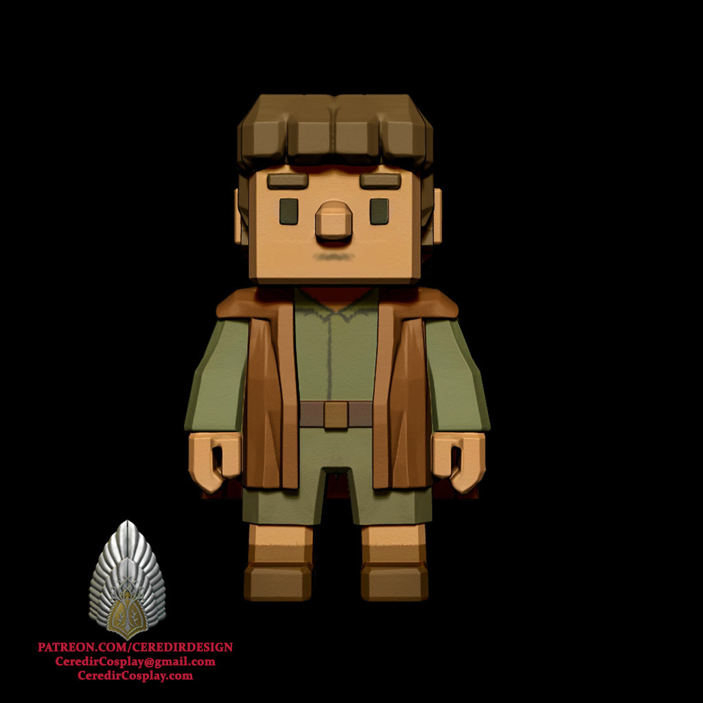 Frodo and Sam Mini fig Minecraft style lord of the rings 3D DIGITAL DOWNLOAD