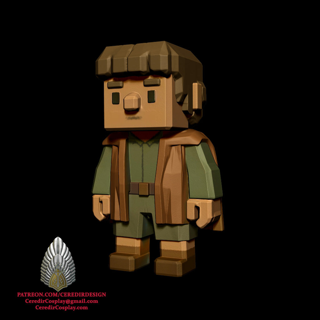 Frodo and Sam Mini fig Minecraft style lord of the rings 3D DIGITAL DOWNLOAD