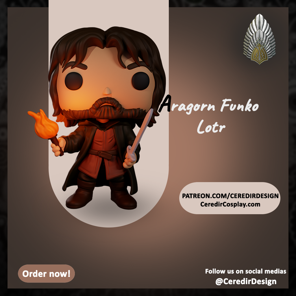 Aragorn Ranger Funko lord of the rings 3D DIGITAL DOWNLOAD