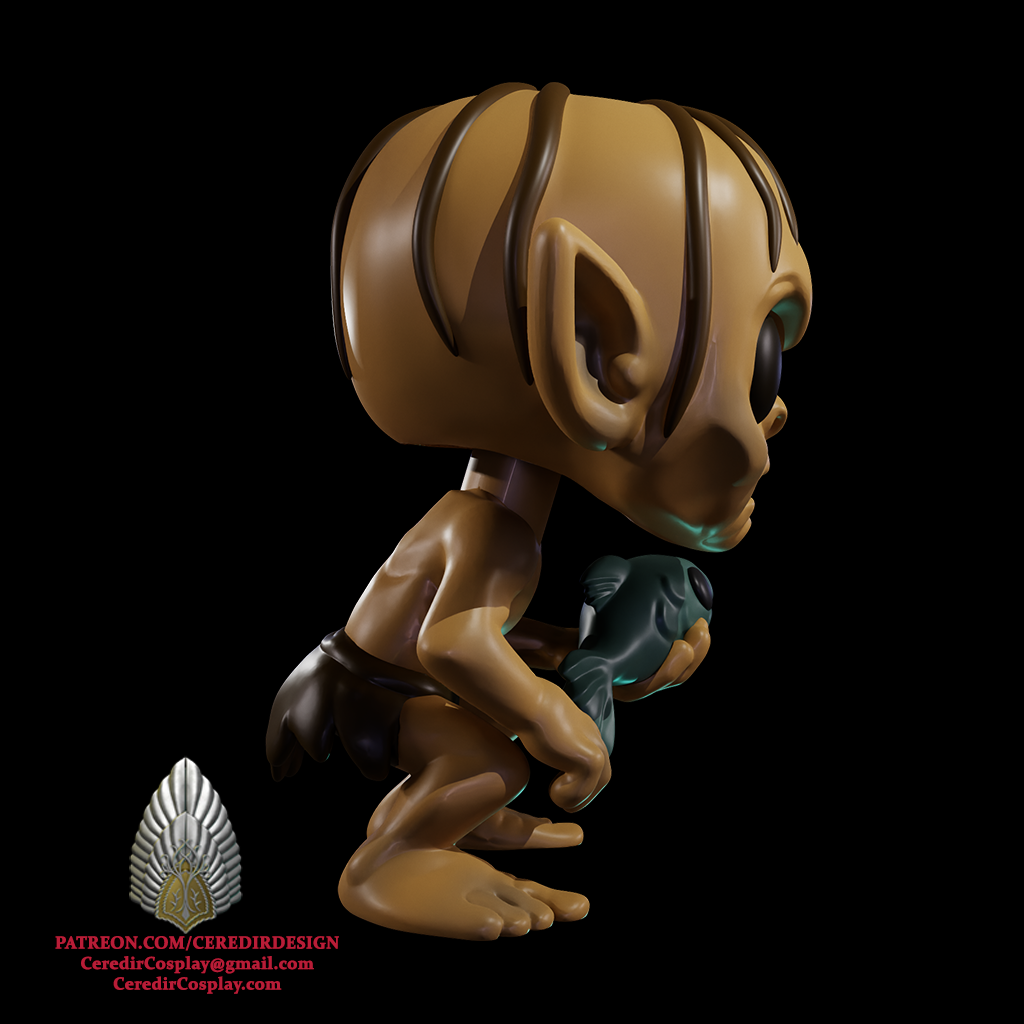 Gollum Pop styled  lord of the rings 3D DIGITAL DOWNLOAD