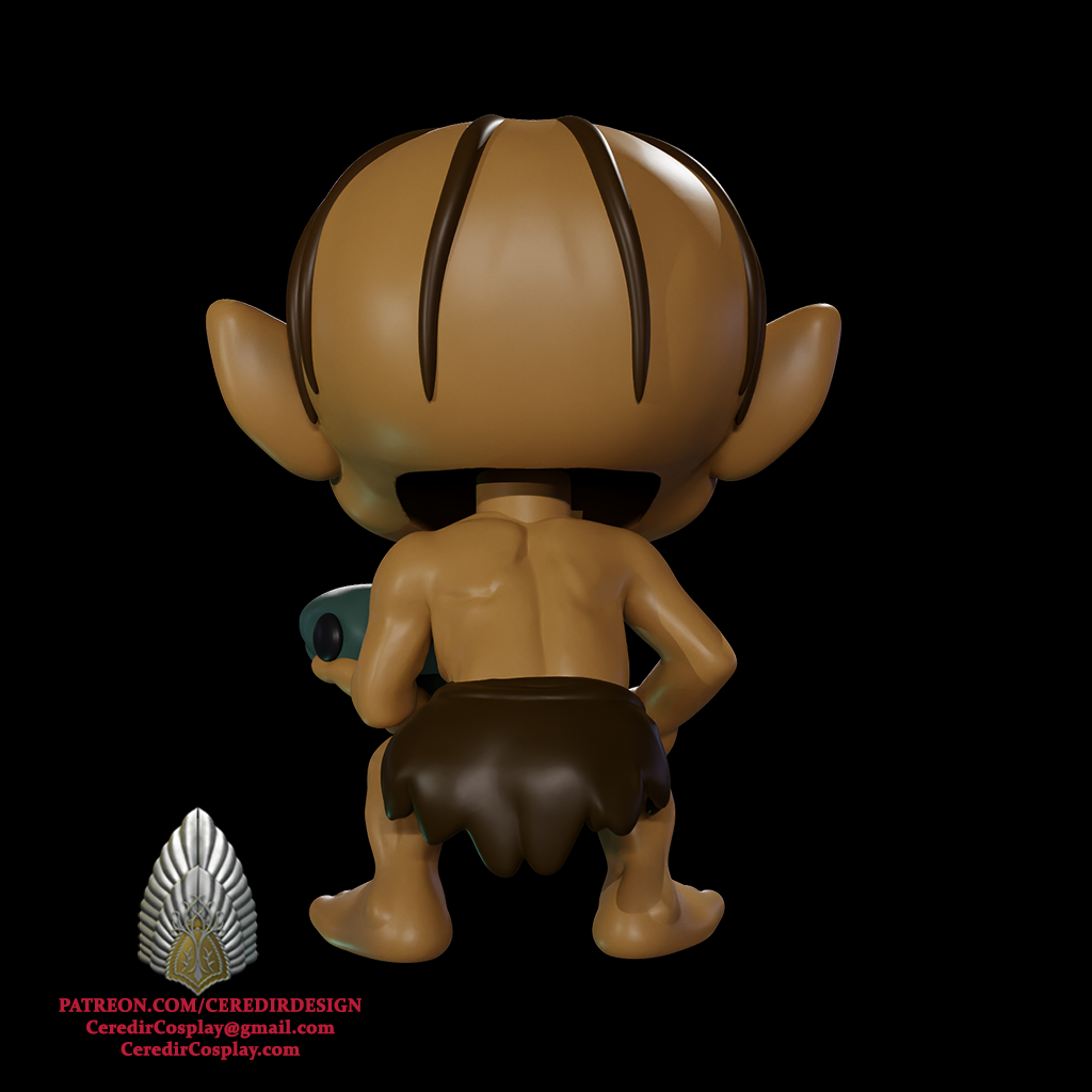 Gollum Pop styled  lord of the rings 3D DIGITAL DOWNLOAD