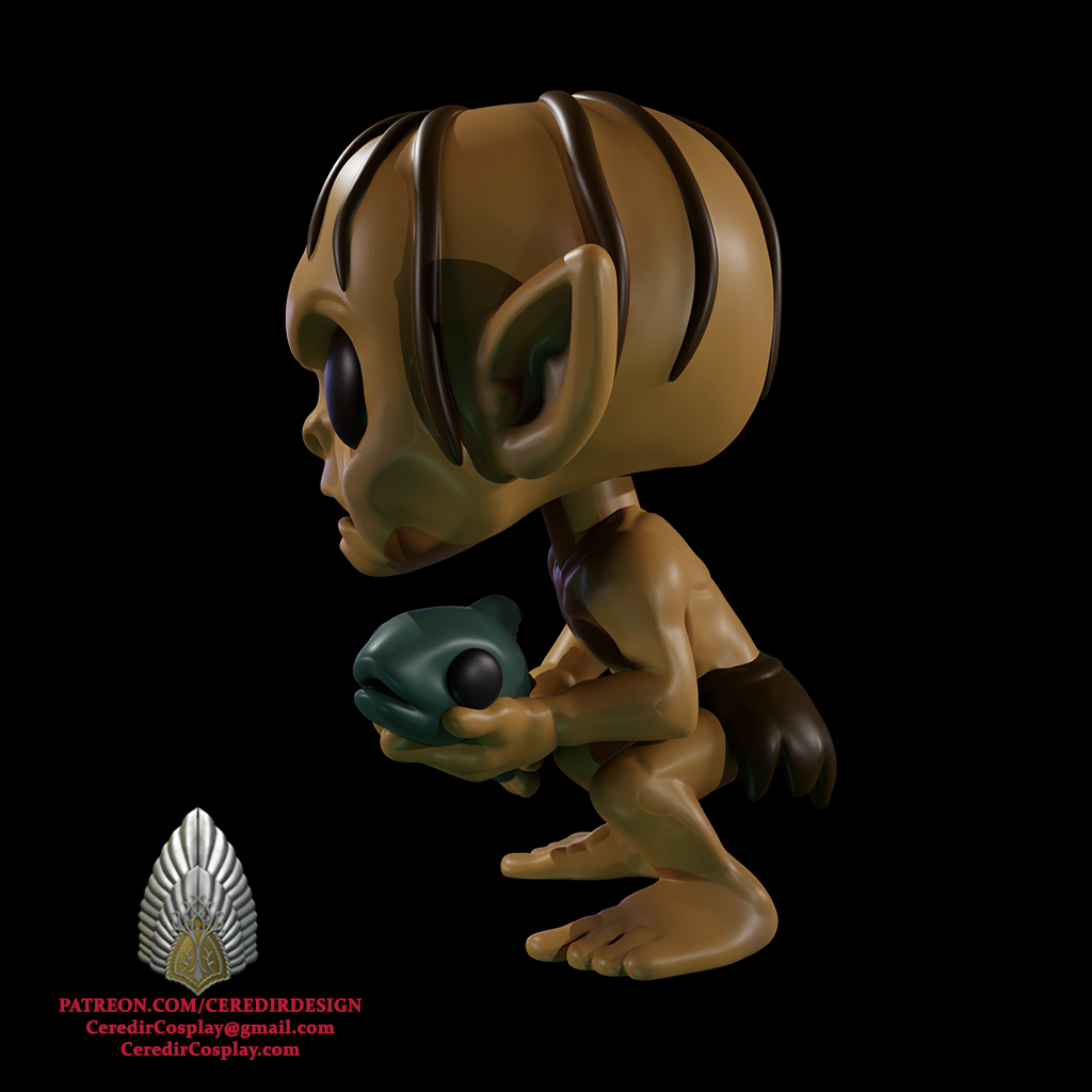 Gollum Pop styled  lord of the rings 3D DIGITAL DOWNLOAD