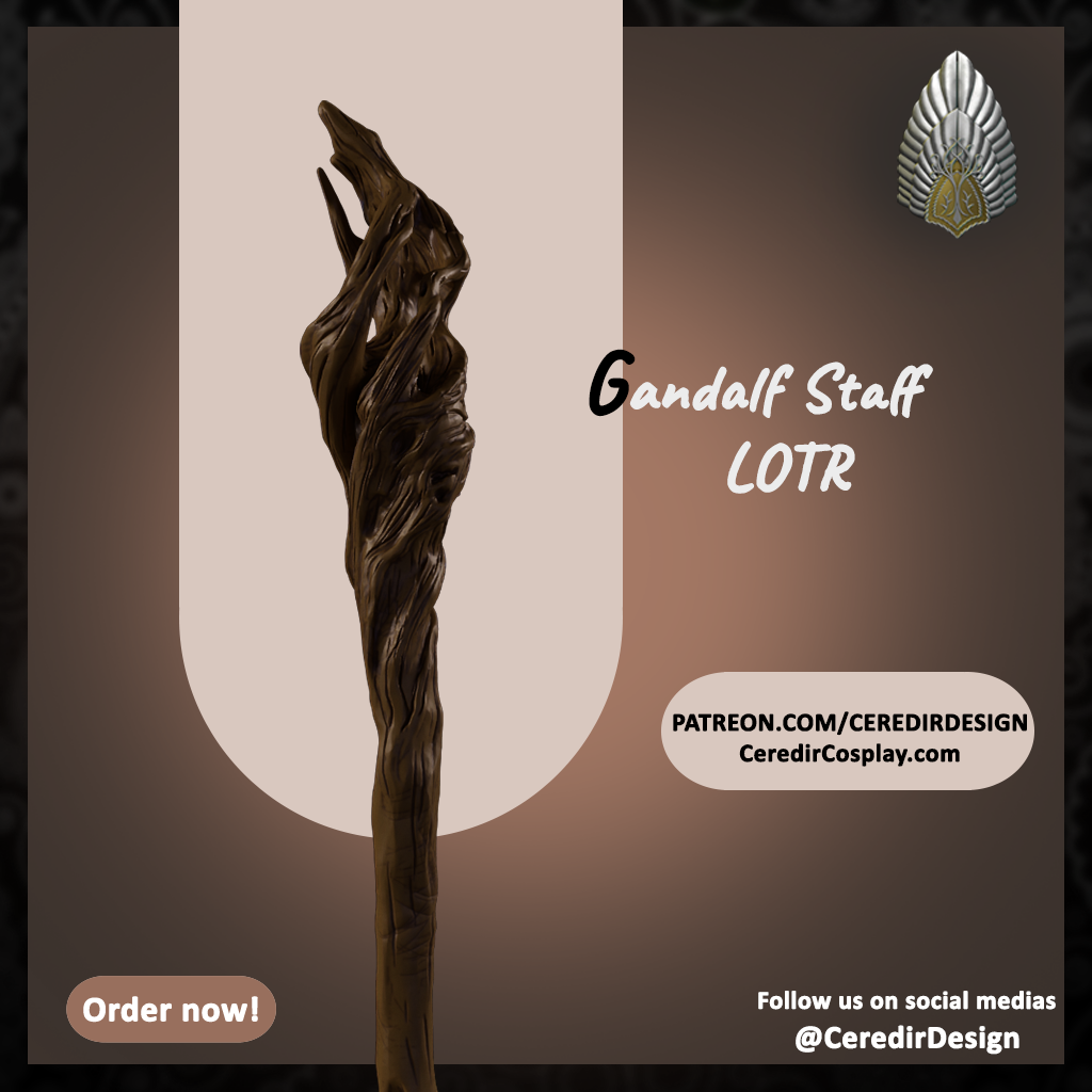 Gandalf Staff from the Hobbit 3d digital download