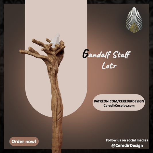 Gandalf Fellowship Staff lord of the rings 3d digital download