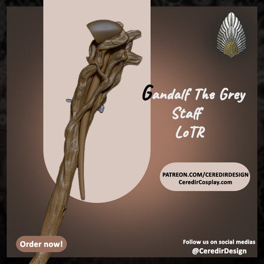 Gandalf the Grey Staff lord of the rings 3D DIGITAL DOWNLOAD