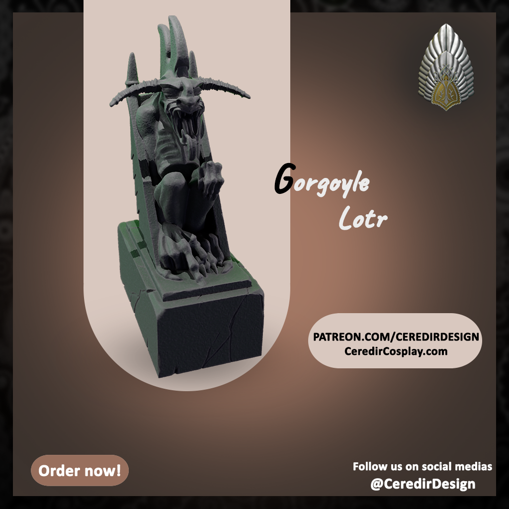Minas Morgul Gargoyle lord of the rings 3D DIGITAL DOWNLOAD