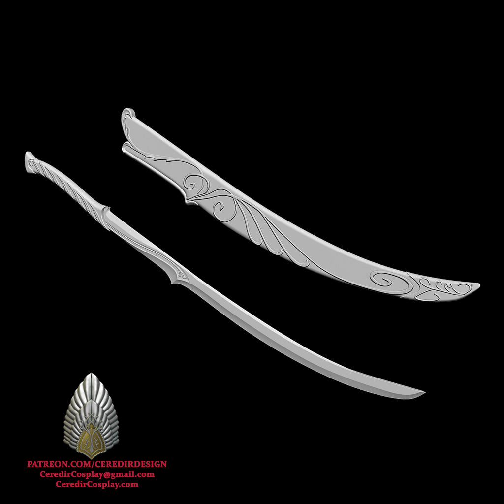 Elvish Haldir Sword lord of the rings 3D DIGITAL DOWNLOAD