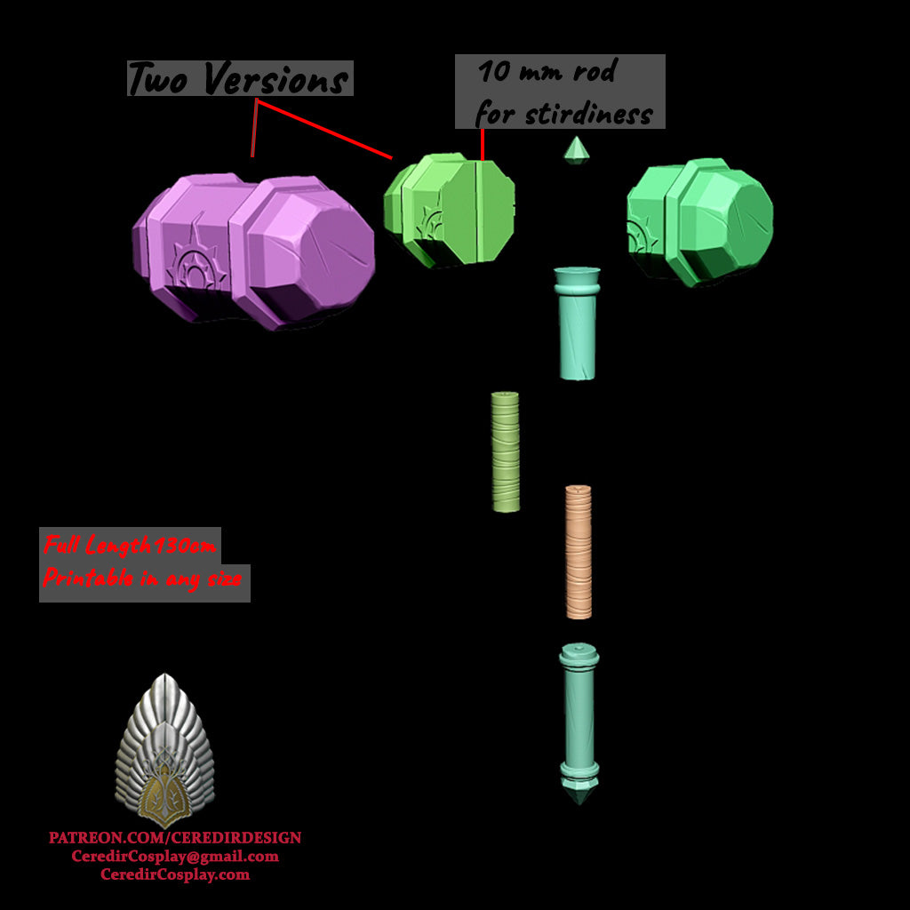 Helm Hammerhand Hammer lord of the rings 3D DIGITAL DOWNLOAD
