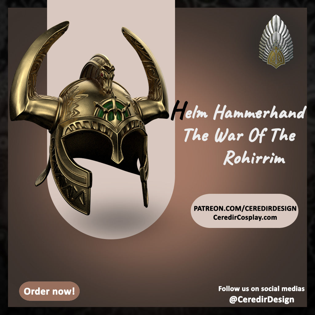 Helm Hammerhand Helmet lord of the rings 3D DIGITAL DOWNLOAD