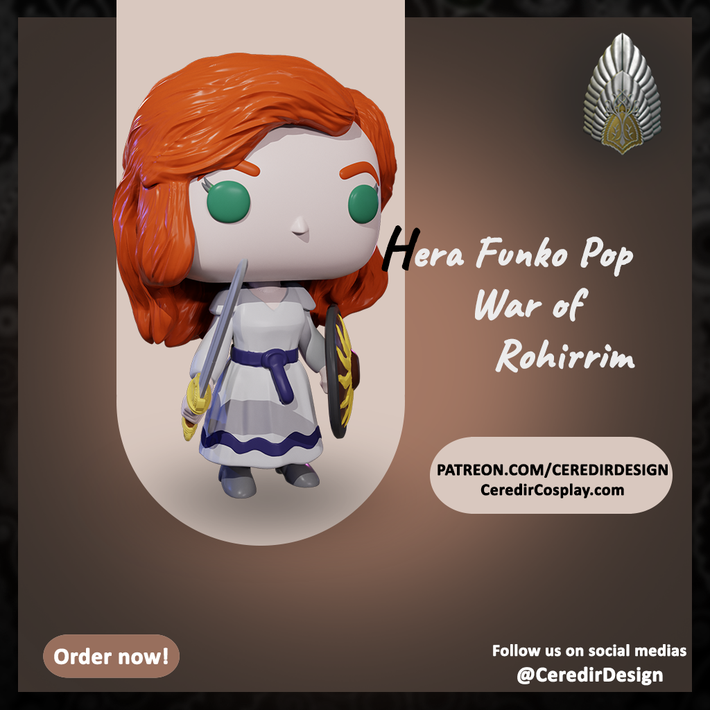 Hera Pop Inspired lord of the rings 3D DIGITAL DOWNLOAD