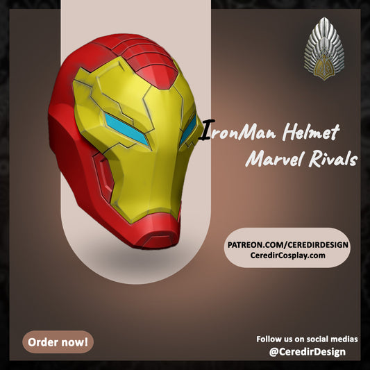 Iron Man Helmet Marvel Rivals 3D DIGITAL DOWNLOAD