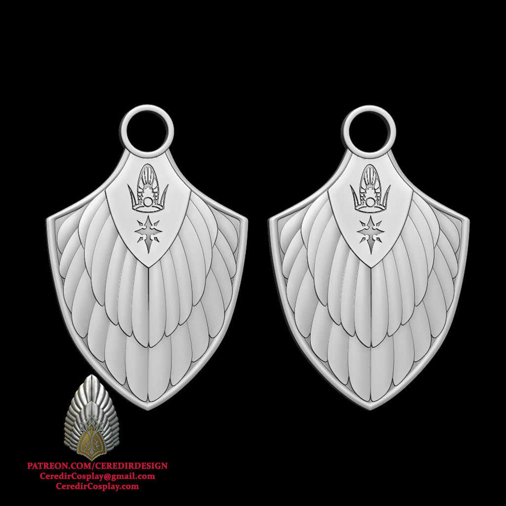 Aragorn Elessar Earrings lord of the rings 3D DIGITAL DOWNLOAD