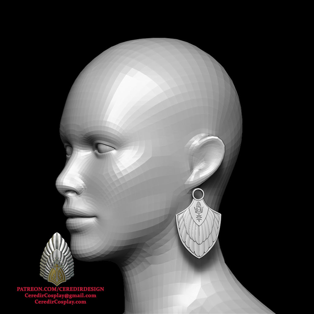 Aragorn Elessar Earrings lord of the rings 3D DIGITAL DOWNLOAD