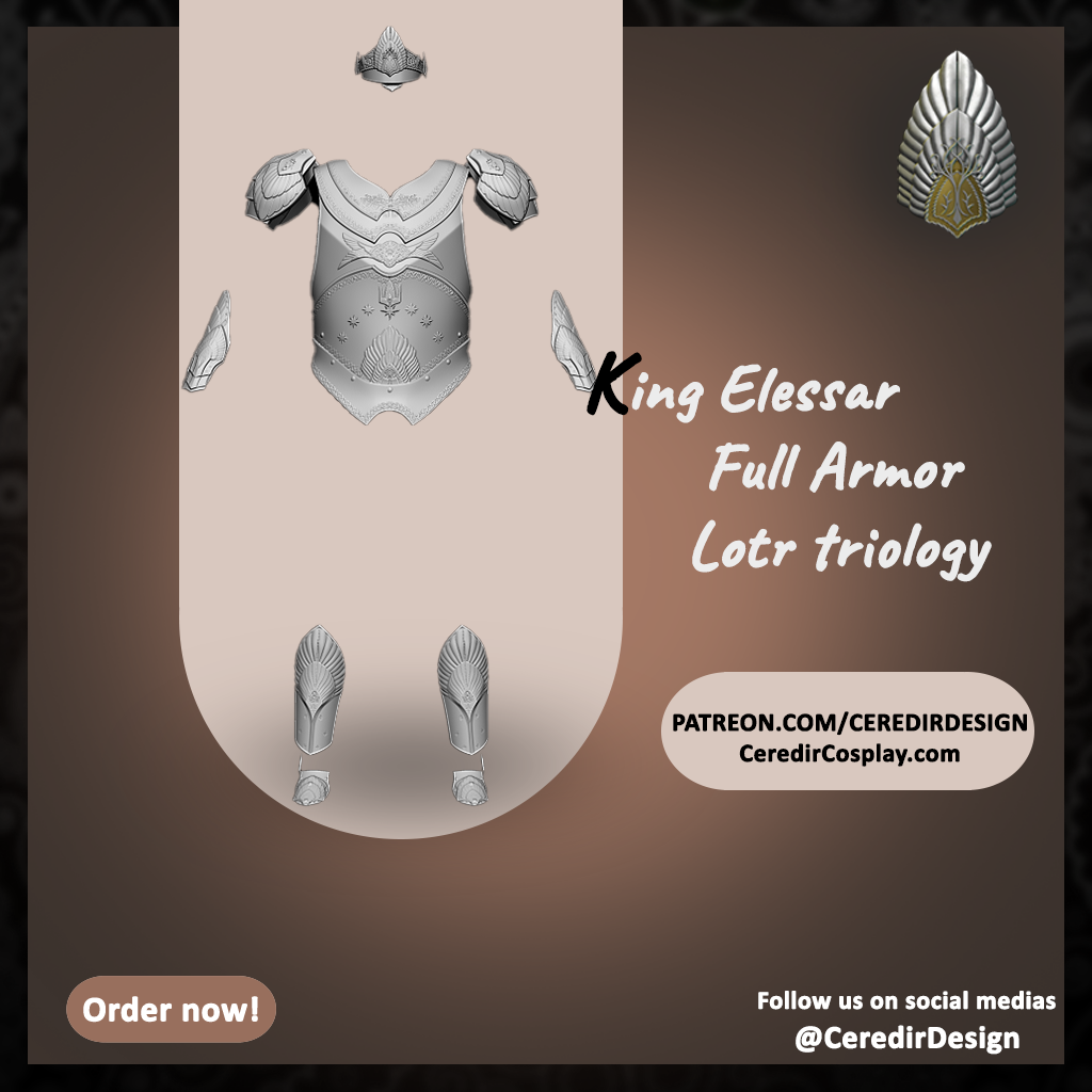 Elessar/ Aragorn Royal Armour 3d digital download