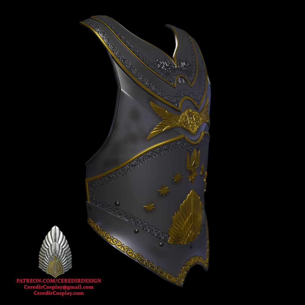 King Elessar breast Plate lotr 3d digital download