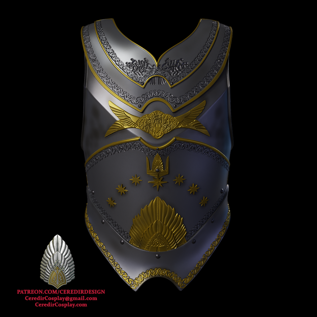 King Elessar breast Plate lotr 3d digital download