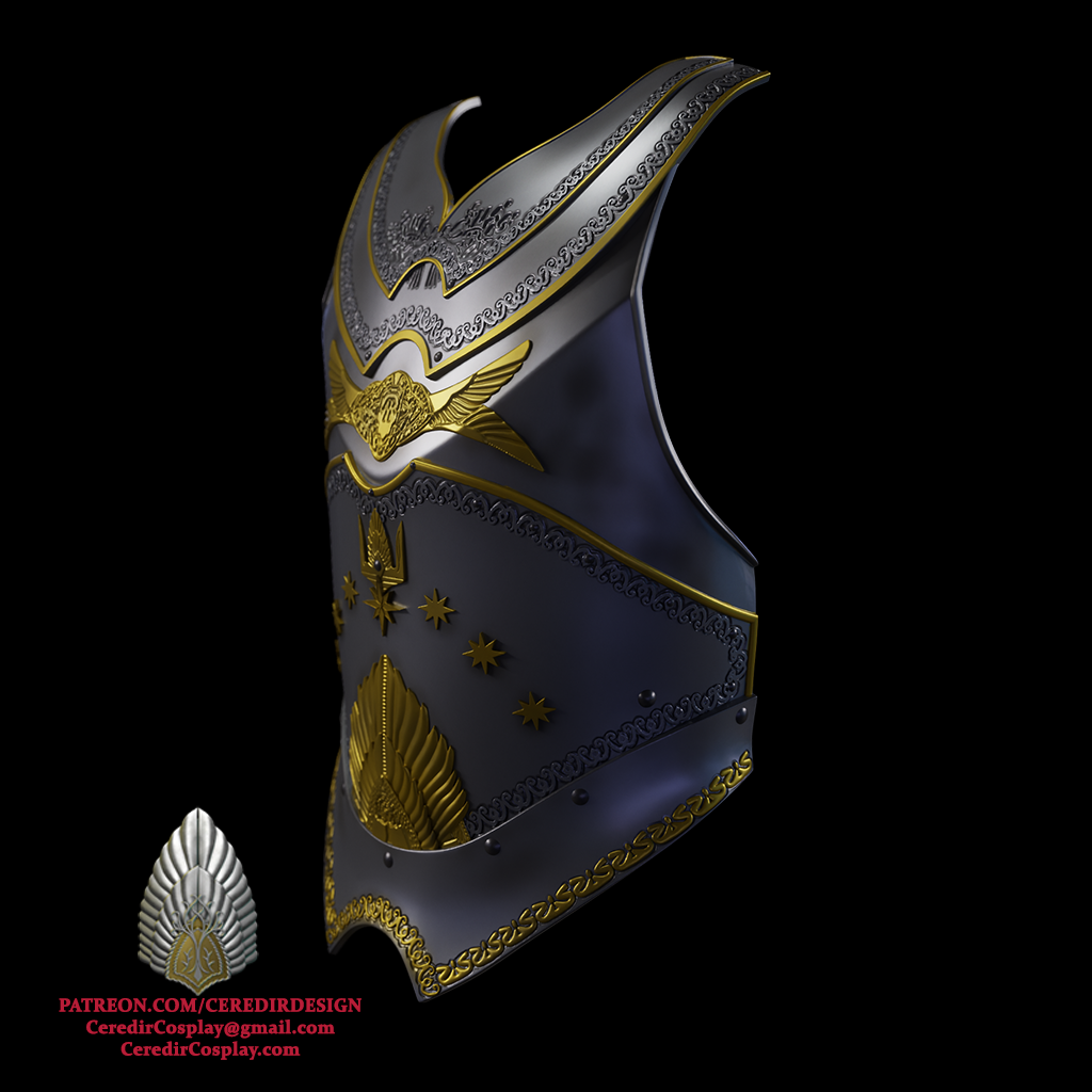 King Elessar breast Plate lotr 3d digital download