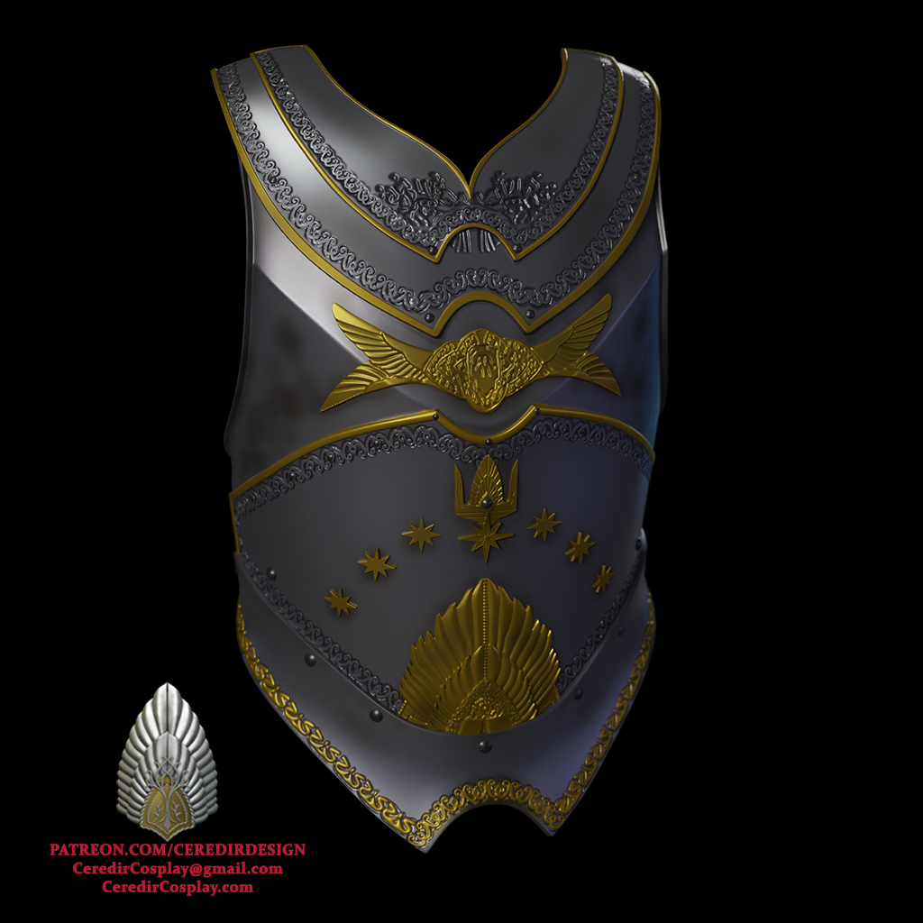 King Elessar breast Plate lotr 3d digital download