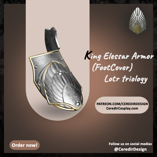 King Elessar Aragorn foot armour lord of the rings 3D DIGITAL DOWNLOAD