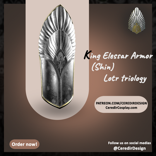 King Ellessar Aragorn  Shin Armor lord of the rings 3D DIGITAL DOWNLOAD