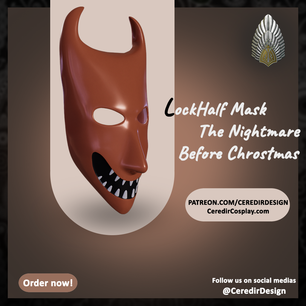 Lockhalf Mask Nightmare before Christmas 3d digital download