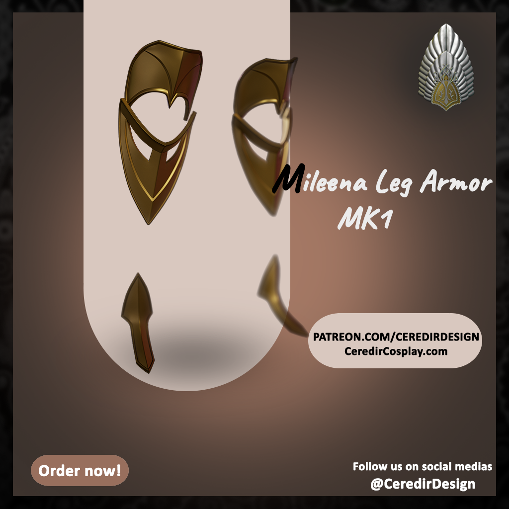 Mortal Kombat Mileena Leg Armour 3D DIGITAL DOWNLOAD