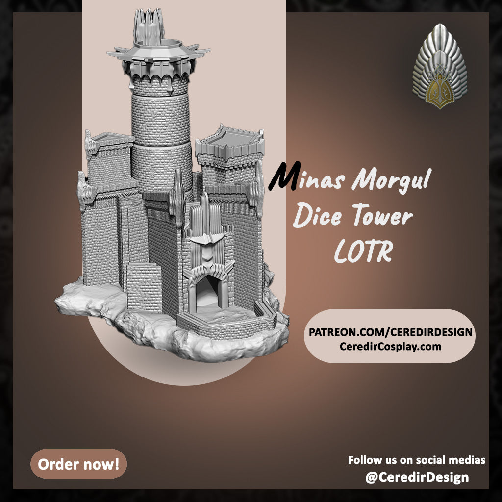 Minas Morgul Dice tower lord of the rings 3D DIGITAL DL