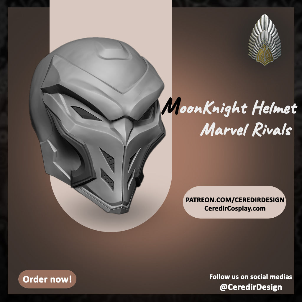 Marvel Rivals Moon Knight Helmet 3D DIGITAL DOWNLOAD