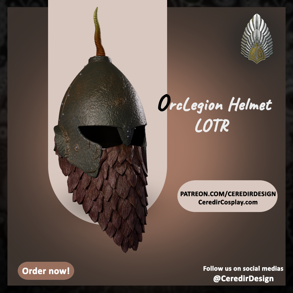 Mines of Moria Orc Legion helmet lotr 3d digital download
