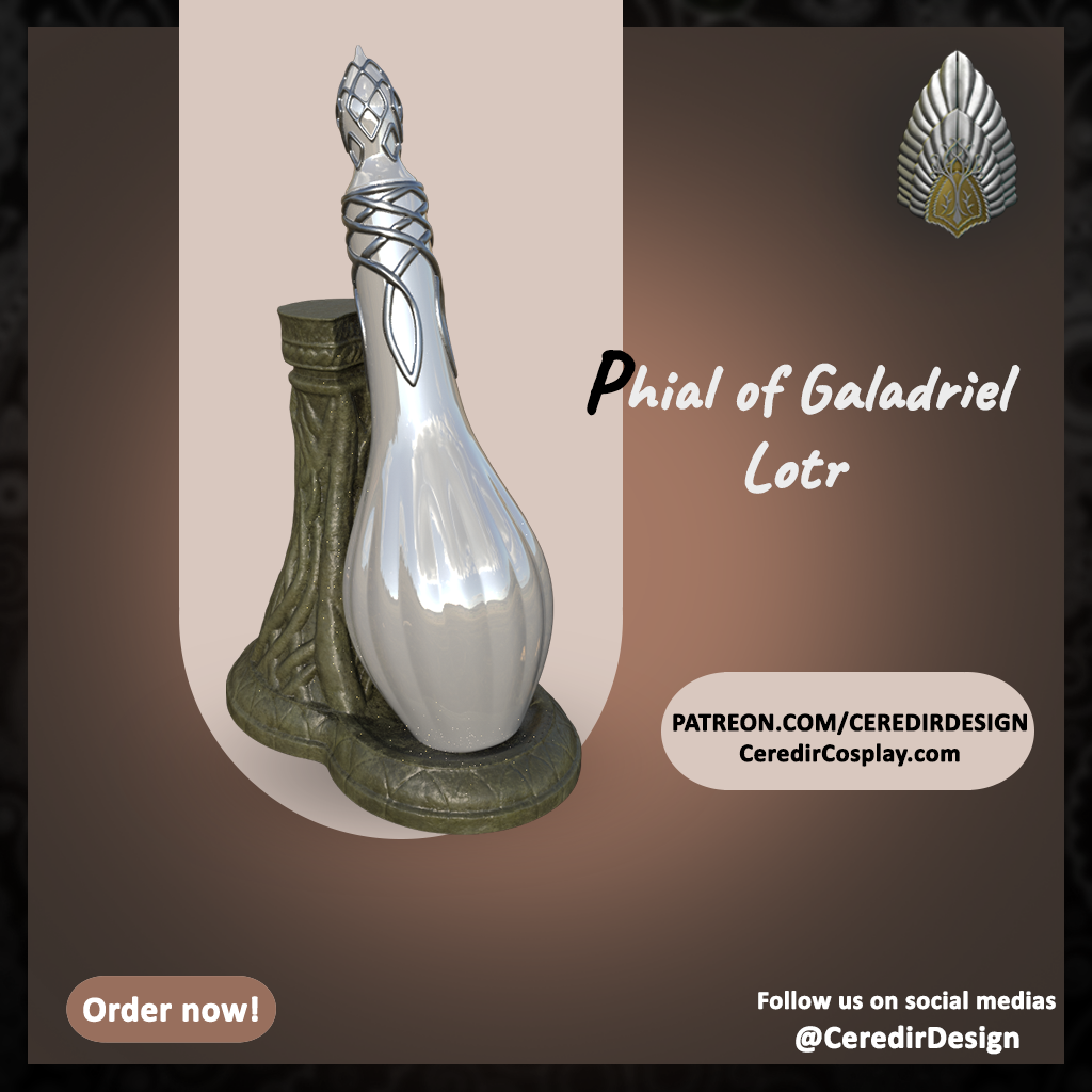 Phial of Galadriel lord of the rings 3D DIGITAL DOWNLOAD