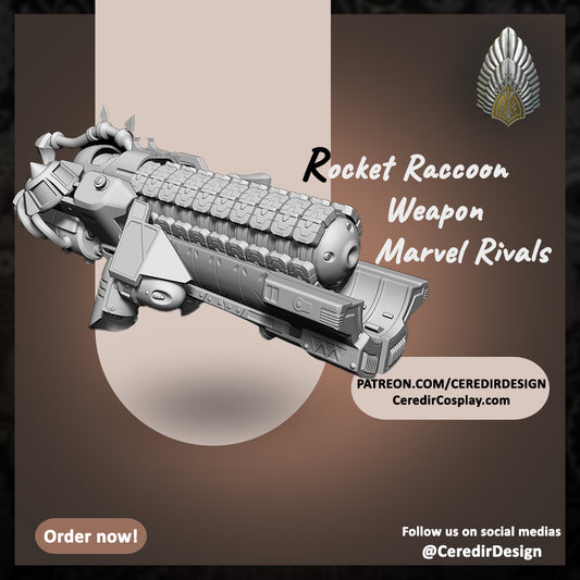 Marvel Rivals Rocket Raccoon Blaster 3D DIGITAL DOWNLOAD