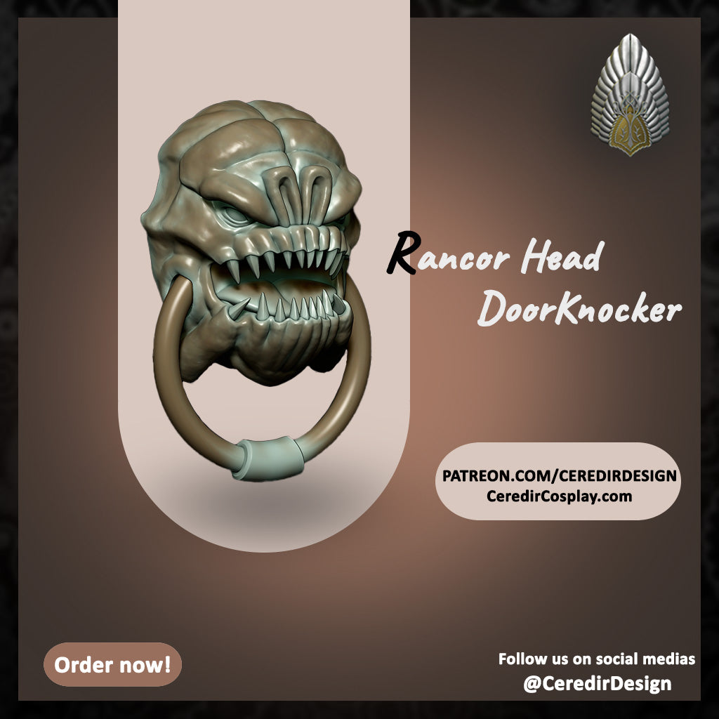 Rancor Door Knocker or Wall mount Star wars 3D DIGITAL DL