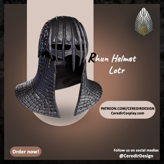 Ring wraith Nazgul Rhun Helmet lord of the rings 3D DIGITAL