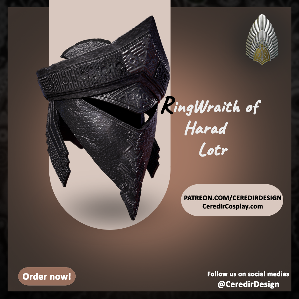 Ringwraith of Harad helmet lord of the rings 3D DIGITAL DOWNLOAD