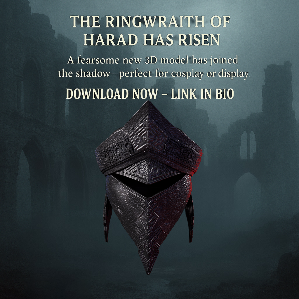 Ringwraith of Harad helmet lord of the rings 3D DIGITAL DOWNLOAD