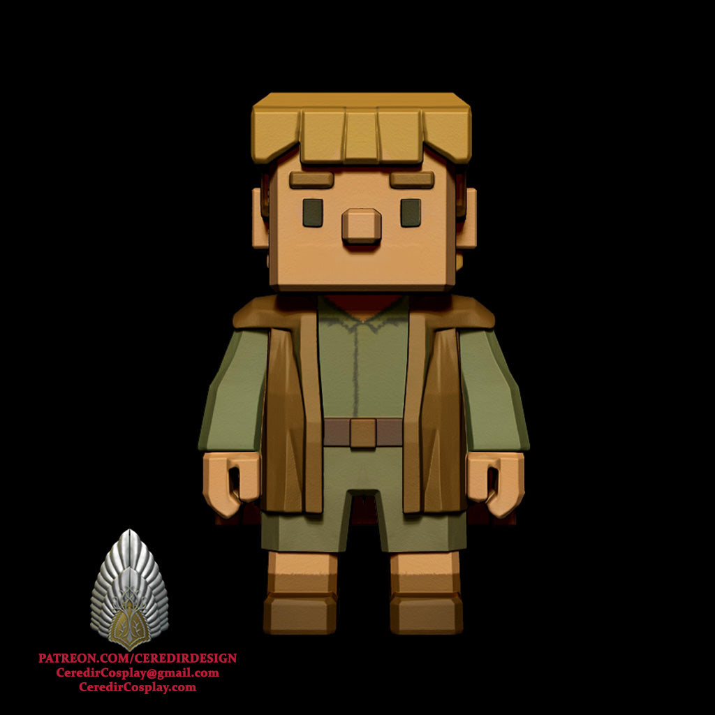 Frodo and Sam Mini fig Minecraft style lord of the rings 3D DIGITAL DOWNLOAD