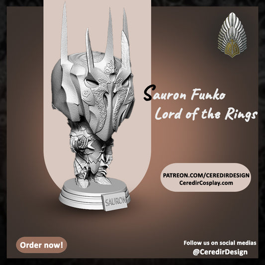 Sauron Pop Inspired Figurine lord of the rings 3D DIGITAL DOWNLOAD